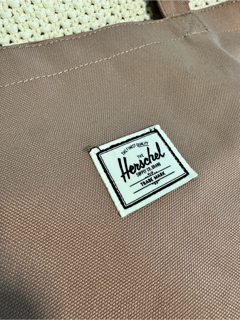 Herschel Pink/Taupe Canvas Tote Bag